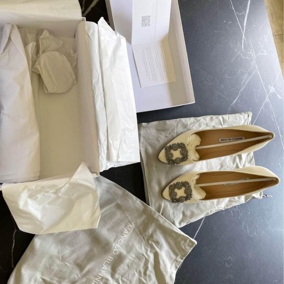 Manolo Blahnik Heels pumps shoes wedding satin Size 38 - Picture 10 of 10